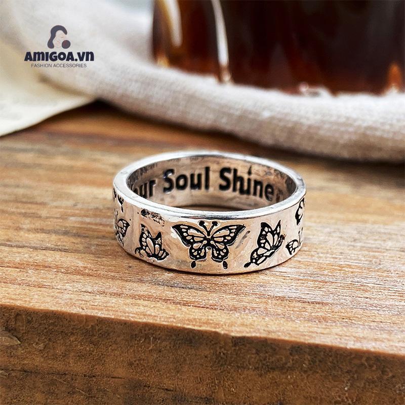 ✨✨Nhẫn bạc 925 hình bướm phong cách retro thời trang cho nữ