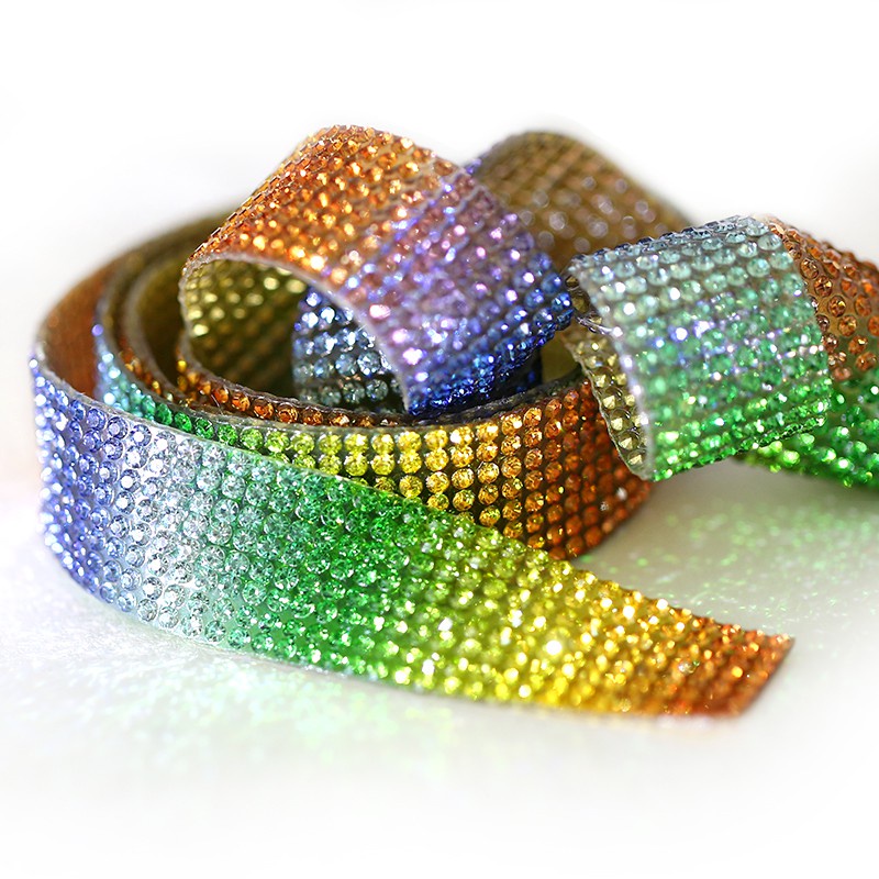 Cuộn Dây Ruy Băng Đính Đá 1 yard 6 / 8 / 12 Hàng Dùng Trang Trí Giày