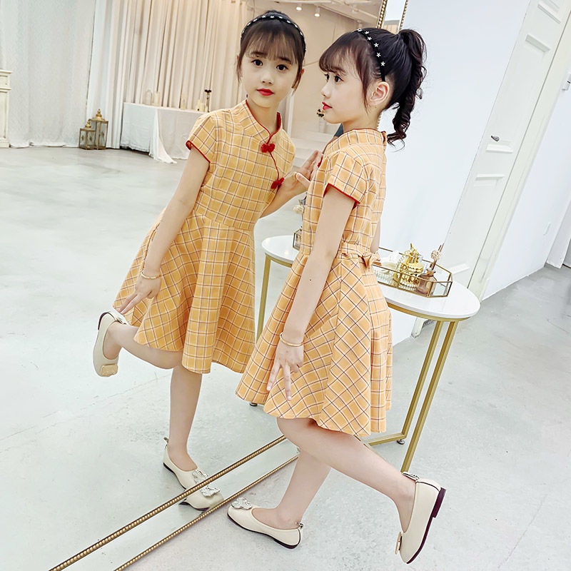 Đầm Công Chúa Sọc Ca Rô Kiểu Truyền Thống Hàn Quốc Thời Trang Mùa Hè Cho Bé Gái Từ 3-4 - 5-6 - 7-8 - 9-10 - 11-12 Tuổi