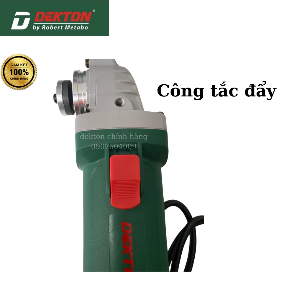 Máy mài cầm tay Dekton Dk-AG1100S có chỉnh tốc công tắc đẩy, công suất 1100W