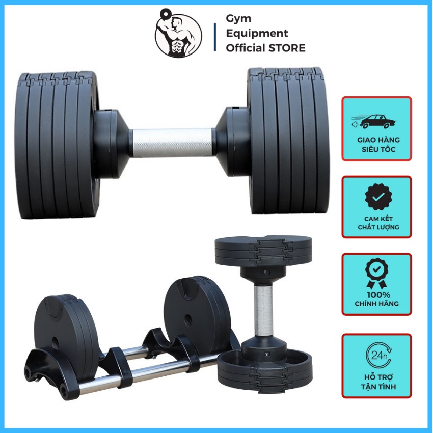 Tạ tay điều chỉnh khối lượng thông minh nuobell từ 5lb đến 50lb/quả G.E.O