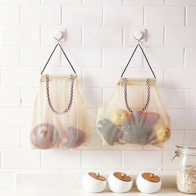 Túi treo nhà bếp tiện dụng, Túi lưới treo tường đựng thực phẩm đa năng