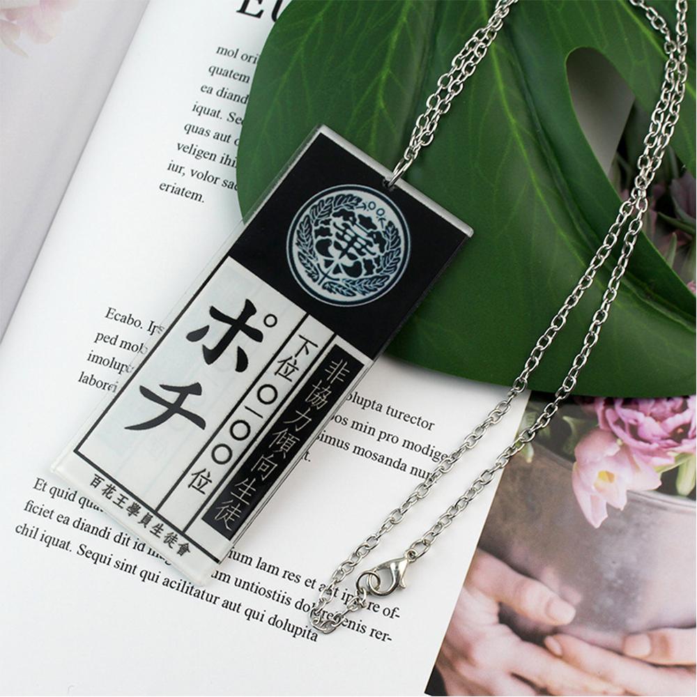 JESTINE Acrylic Anime Kakegurui Necklace Saotome Yumeko Jabami Cosplay Jewelry Ryouta Suzui Compulsive Gambler Unisex Mary Pendant Necklace