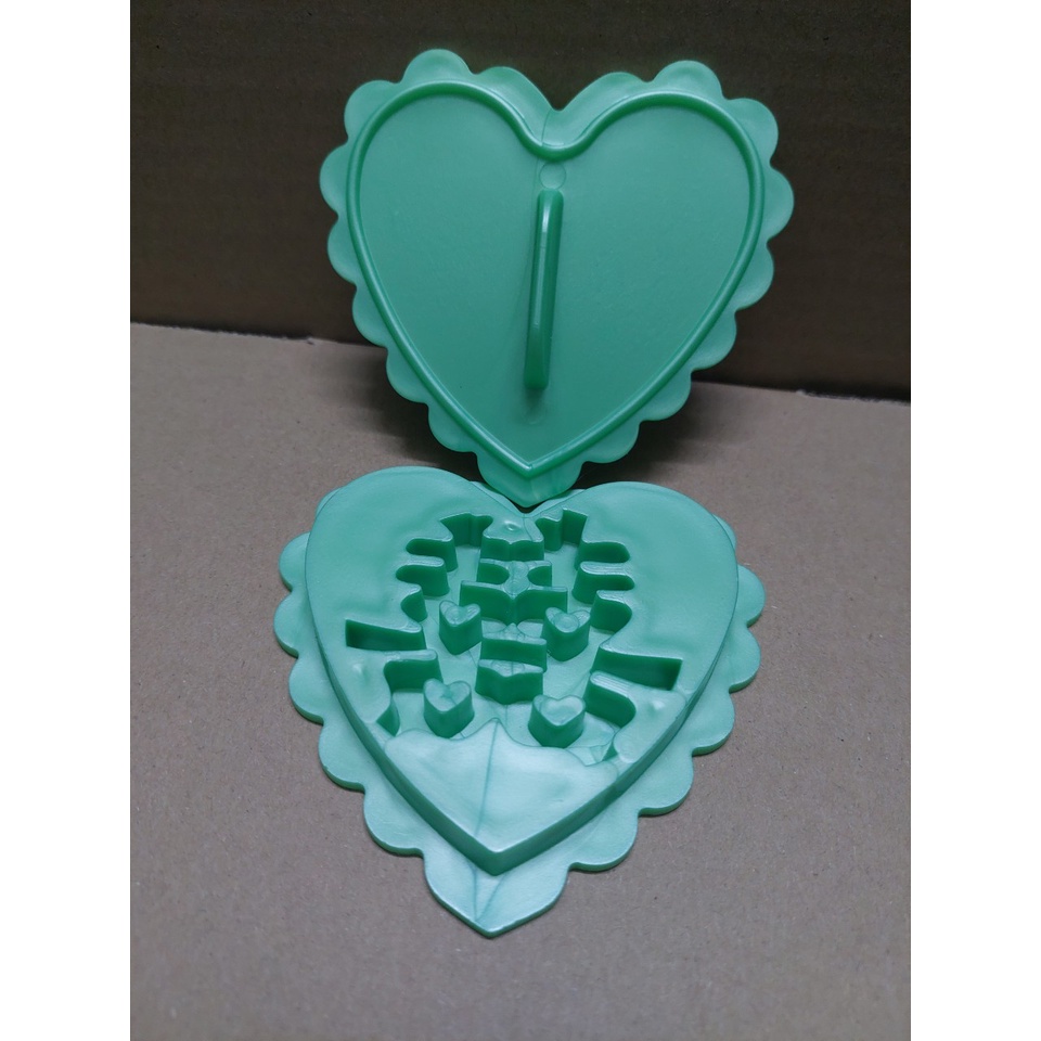 KHUÔN XÔI TIM XANH 9 CM HÌNH Song Hỷ  NGOC LAN