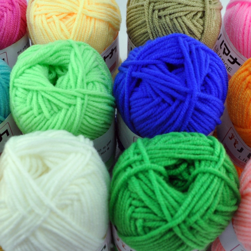 Cuộn len sợi cotton dày dặn đan móc búp bê DIY tiện lợi