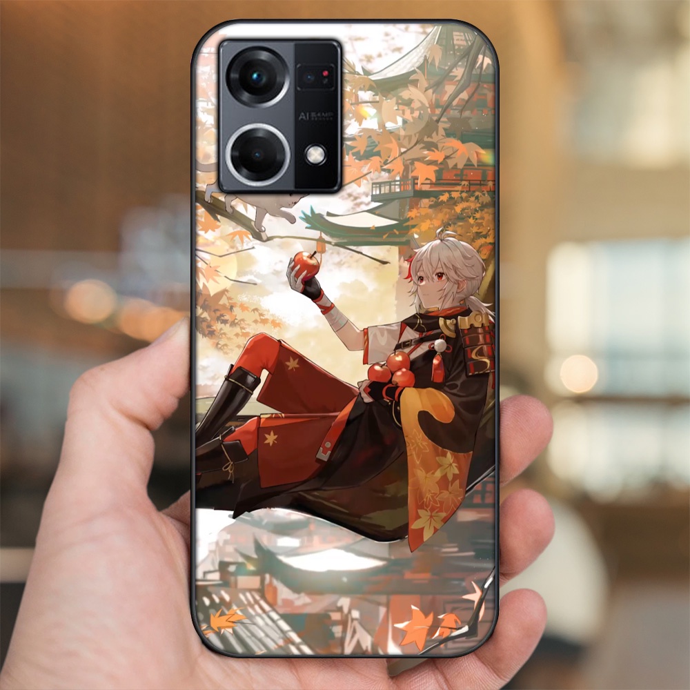 Ốp lưng Oppo Reno 8 4G viền đen in hình Kazuha Genshin Impact