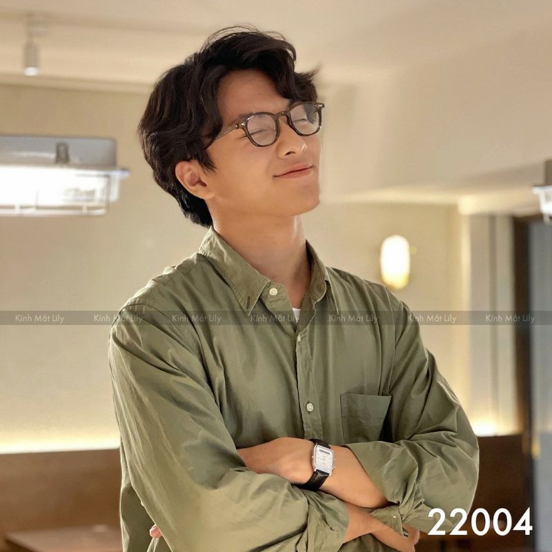 Gọng Kính Cận Nam Nữ Mắt Tròn Càng Titanium GM Eddy