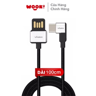 Cáp Sạc Gaming VIVAN BWC/L/M100 Type-C Lightning Micro 1m Sạc Nhanh Cổng Kết Nối Chữ L 90 Độ Dây Chất Liệu TPE+