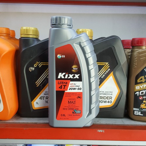 Nhớt Kixx Ultra 4T 20W50 800ml dành cho xe số, côn tay - Nhập khẩu Hàn Quốc (Tặng khăn lau Micro)