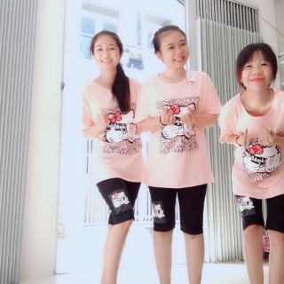 Bộ áo thun quần legging lửng hello kitty lớn