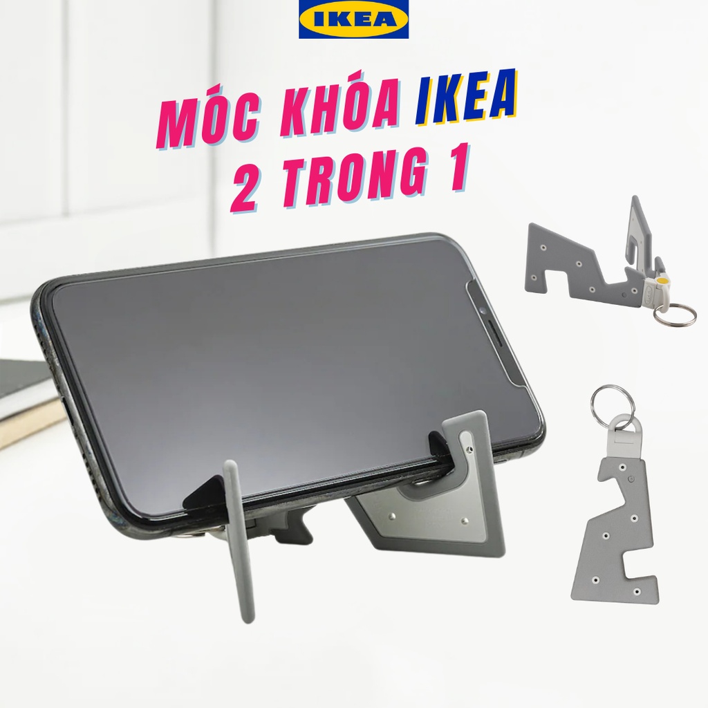 Móc Khóa IKEA 2 Trong 1 Kiêm Giá Đỡ Điện Thoại Siêu Nhỏ Gọn Tiện Lợi