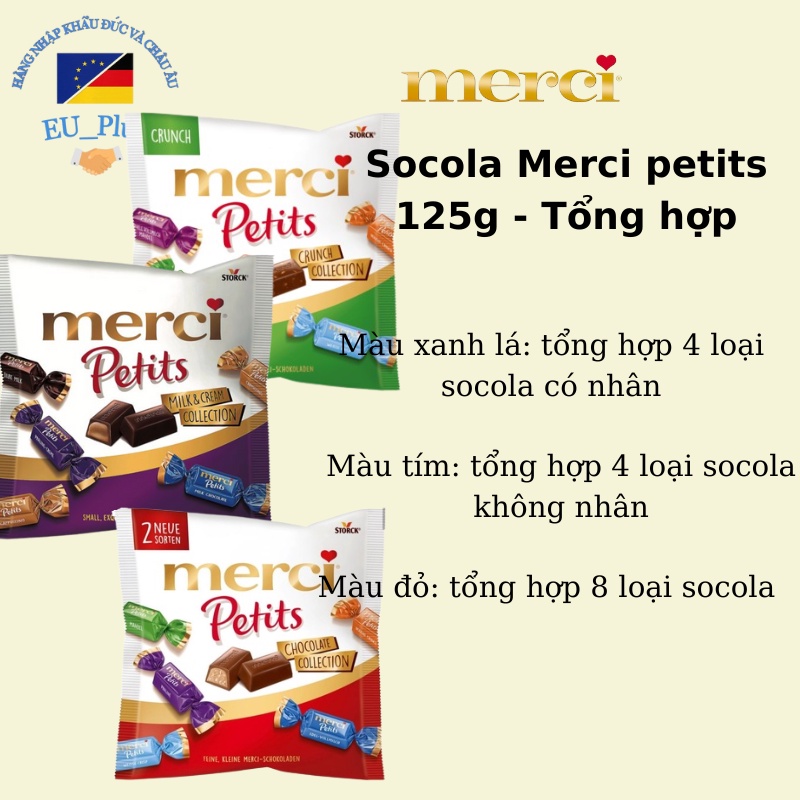 Gói kẹo Socola Merci Các Vị 125g - Đức