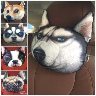 Gối tựa đầu 3D hình chó mèo, êm ái, mịn màng. Ngả lưng tựa đầu tuyệt vời