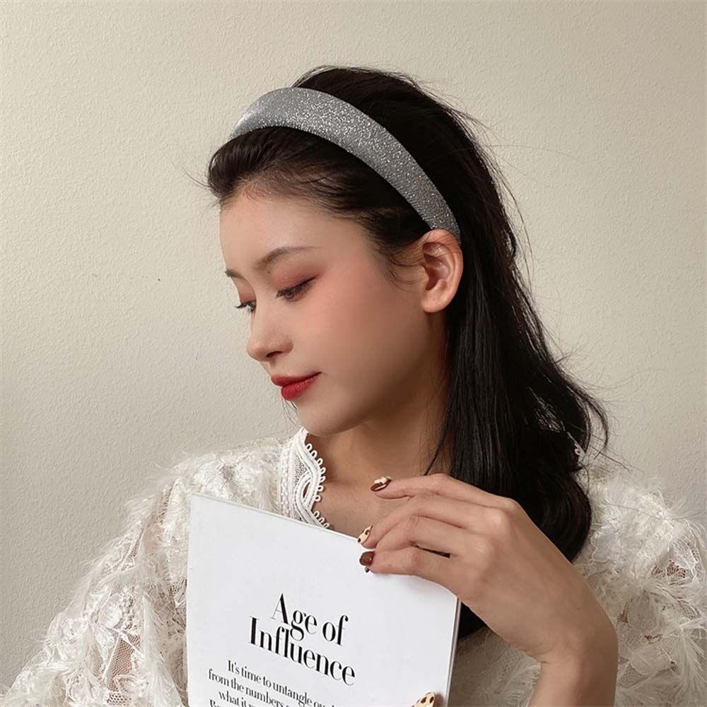 Băng Đô Cài Tóc Bằng Xốp Lụa Bóng Thiết Kế Thời Trang Hàn Quốc