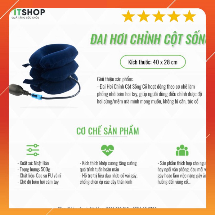 Đai Nâng Cổ Đai Gối Hơi Trị Liệu Kéo Giãn Đốt Sống Cổ - Đai Kéo Dãn Cột Sống Cổ Model 2021 -