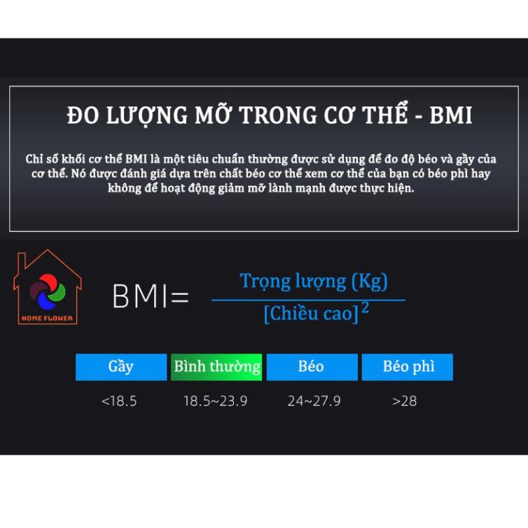 Cân Điện Tử Thông Minh đo lượng mỡ và nước trong cơ thể, tính chỉ số BMI