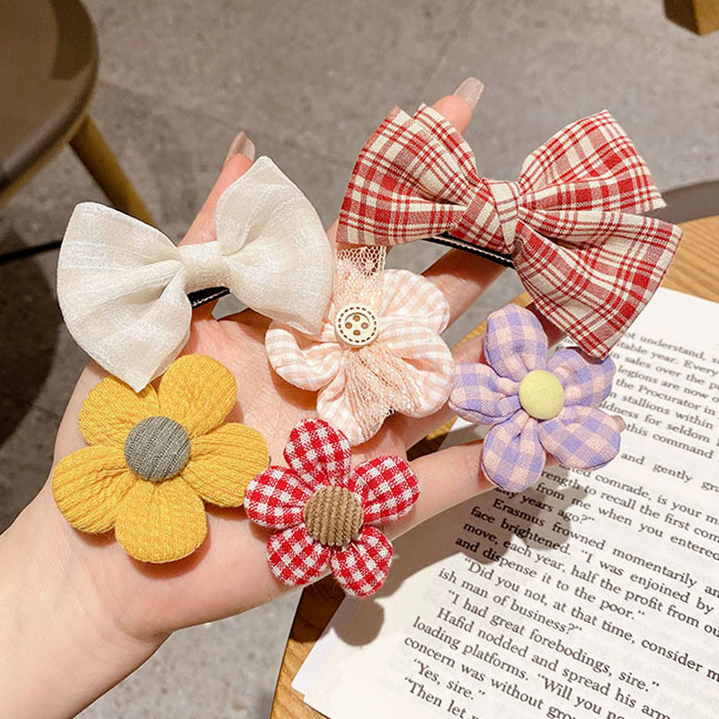 Set 6/ 7/ 8 kẹp tóc hình nơ phong cách Hàn Quốc dành cho bé gái