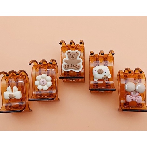 Kẹp Tóc Càng Cua NOVSET Cặp Tóc   LẺ CÁI  Gắn Icon, Sticker Đủ Màu Đen Nâu Trắng ( CÓ CHỌN MẪU )