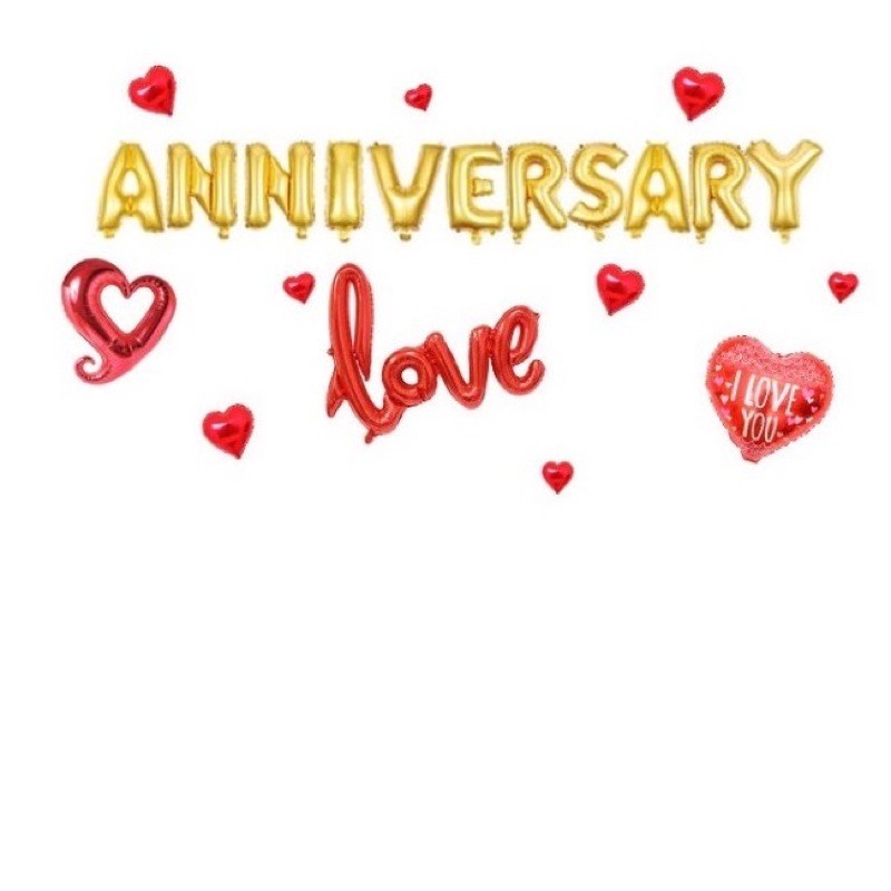 Bóng chữ Anniversary Love Về Nhiều Hoạ Tiết Thay Đổi Yêu Cầu Theo Ý Khách