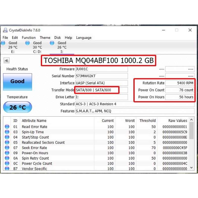 Ổ Cứng Laptop HDD 1TB Toshiba 2.5" Slim 7mm _ Sata 3 _ Cache 128MB | BigBuy360 - bigbuy360.vn