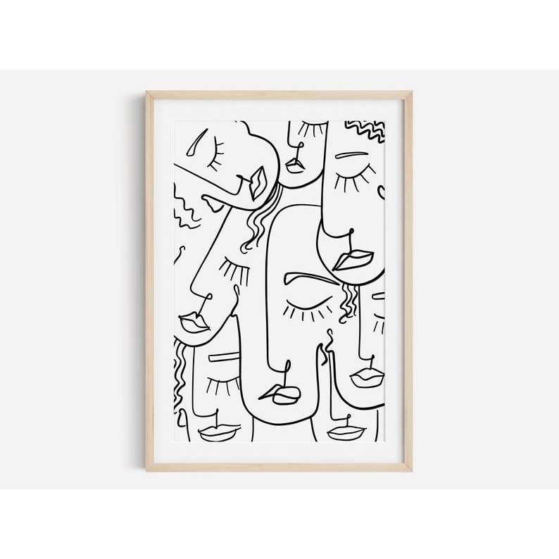 Tranh treo tường | Line art-Cutlery Print Fine Line, Kitchen Prints, Kitchen Art 04 , tranh canvas giá rẻ