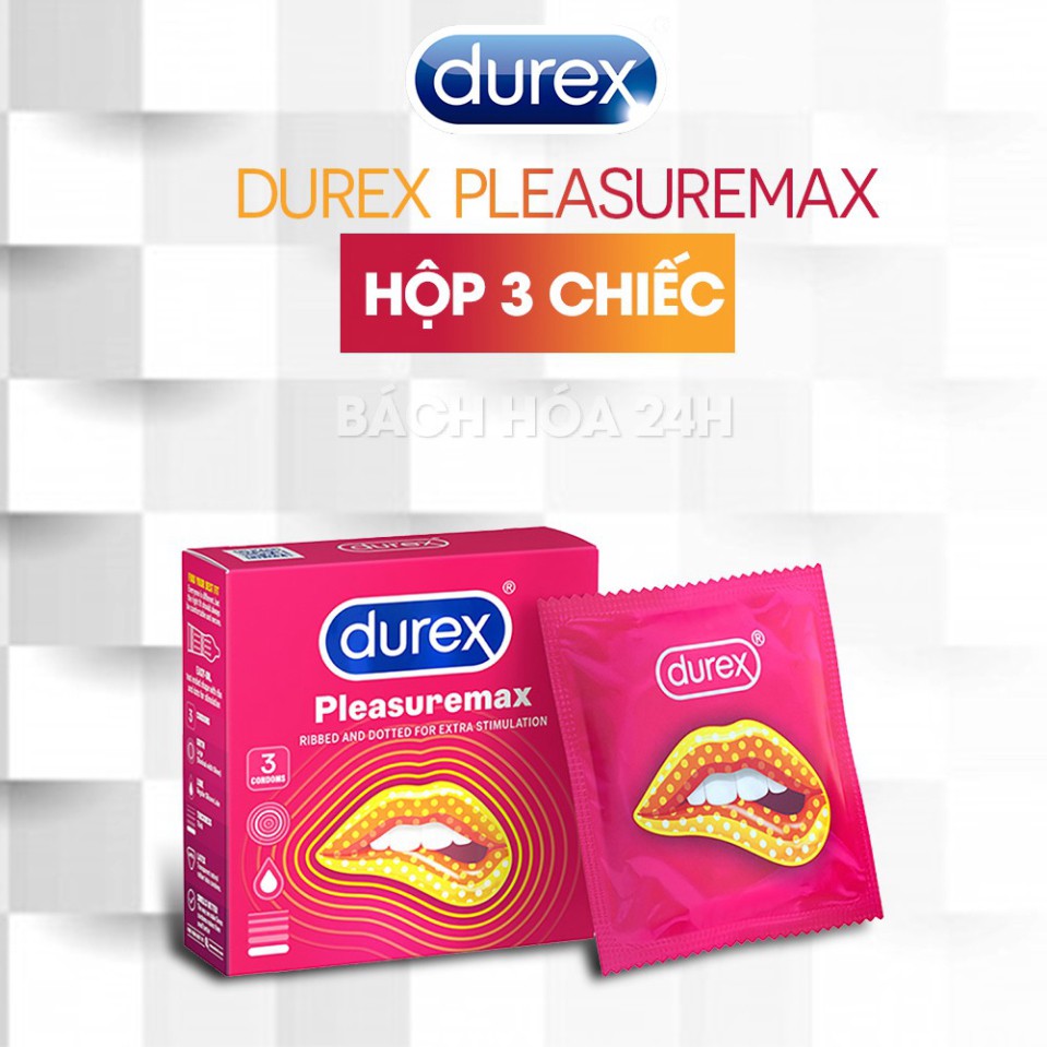 [Durex Chính Hãng] Bao Cao Su Durex Hộp 3 Cái - Đủ Loại Kéo Dài Thời Gian Yêu &amp; Tăng Khoái Cảm Cho Các Cặp Đôi