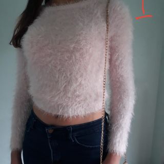 Áo len lông croptop tay dài C016