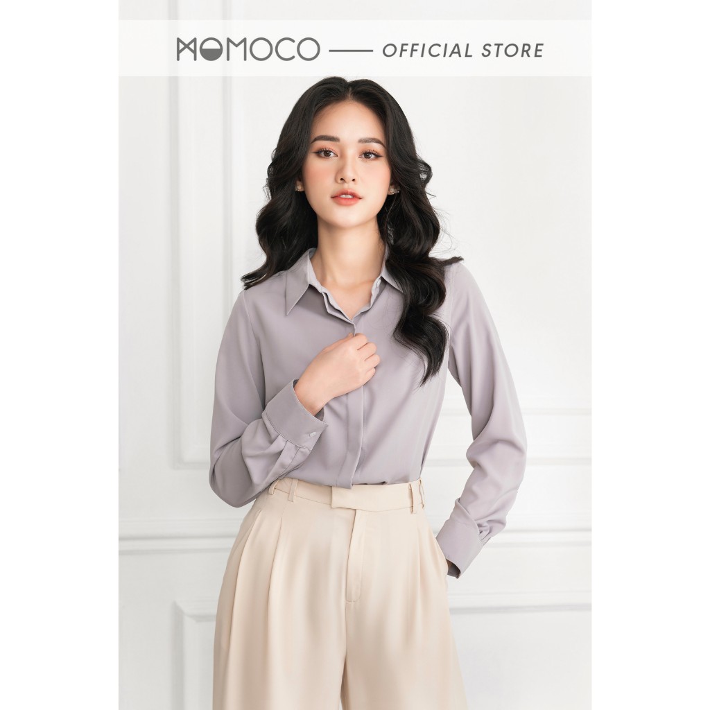 Áo sơ mi dài tay nữ MOMOCO ESSENTIALS The Everyday Shirt chất cát mịn không nhăn x | BigBuy360 - bigbuy360.vn