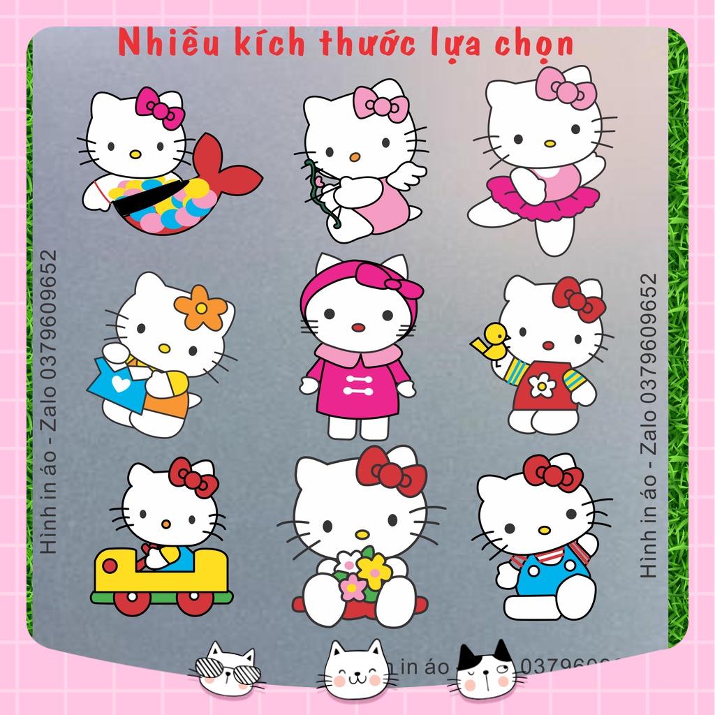 Hình in Hello Kitty nhiều hình lựa thoải mái trang trí áo quần in ủi tại nhà dễ dàng