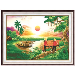 Tranh gắn đá đồng quê df051 chưa gắn
