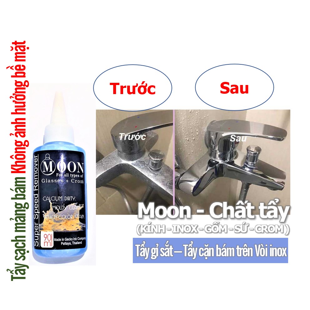 Moon 90ml- tẩy kính ô tô - Tẩy vòi sen Vết gỉ Sắt tẩy Cặn Bám Lâu Ngày Trên Vòi Labo tẩy kính bể cá