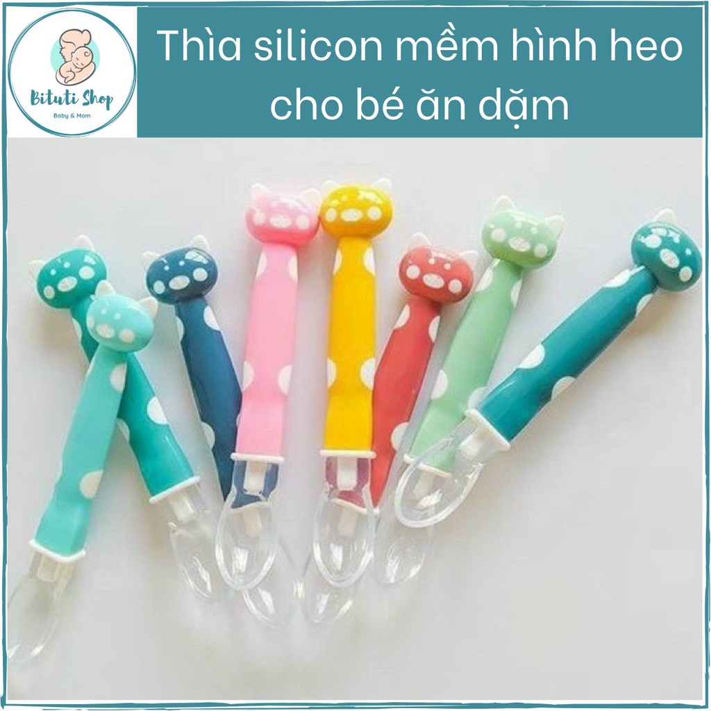 (Nhiều mẫu) Thìa mềm đầu silicon cho bé ăn dặm