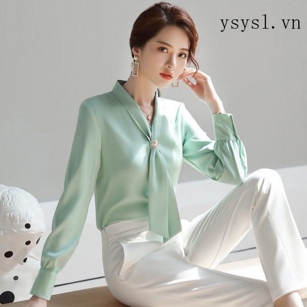 Áo Sơ Mi Trắng Tay Dài Vải Voan Thời Trang Xuân Thu Năm 2021 Cho Nữ