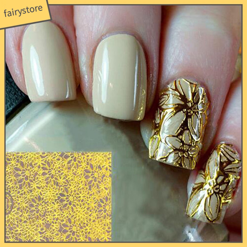 Tấm hình dán họa tiết hoa 3D dùng để trang trí móng nghệ thuật