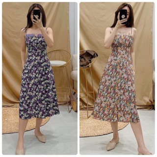 Đầm hoa hai dây rã ngực