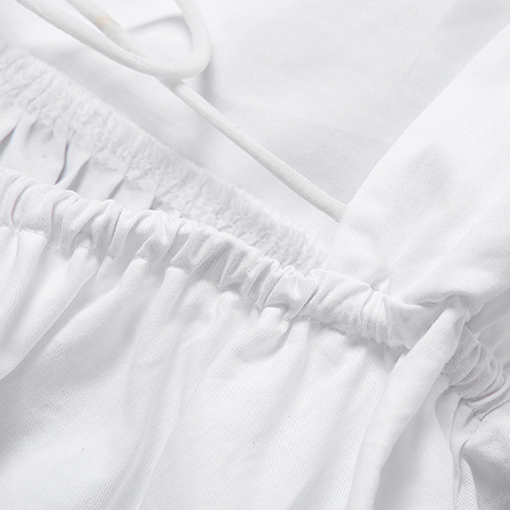 Đầm tay ngắn hở lưng màu trơn thời trang mùa hè