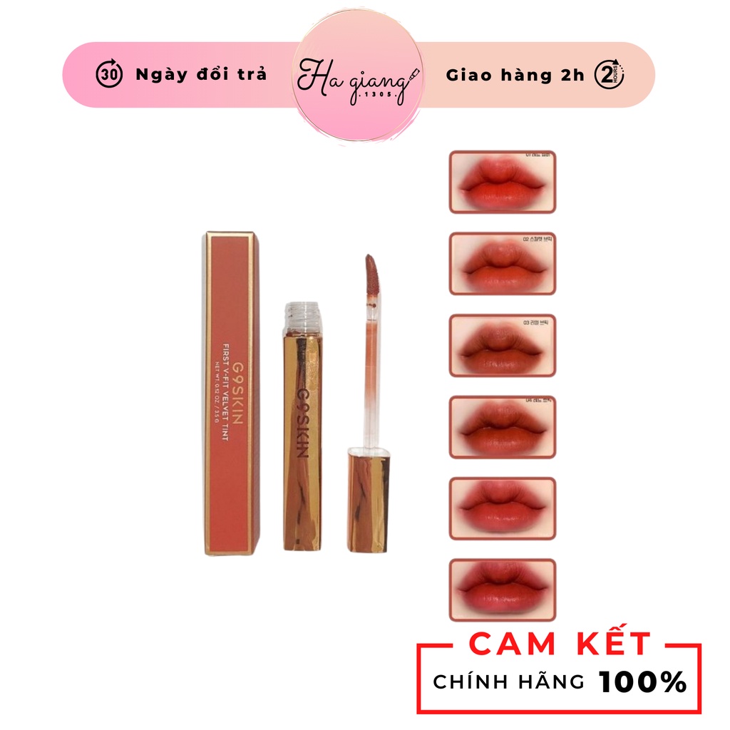 Son Kem Lì G9 Skin First V-Fit Velvet Tint Siêu Mịn Mượt, Lên Màu Chuẩn