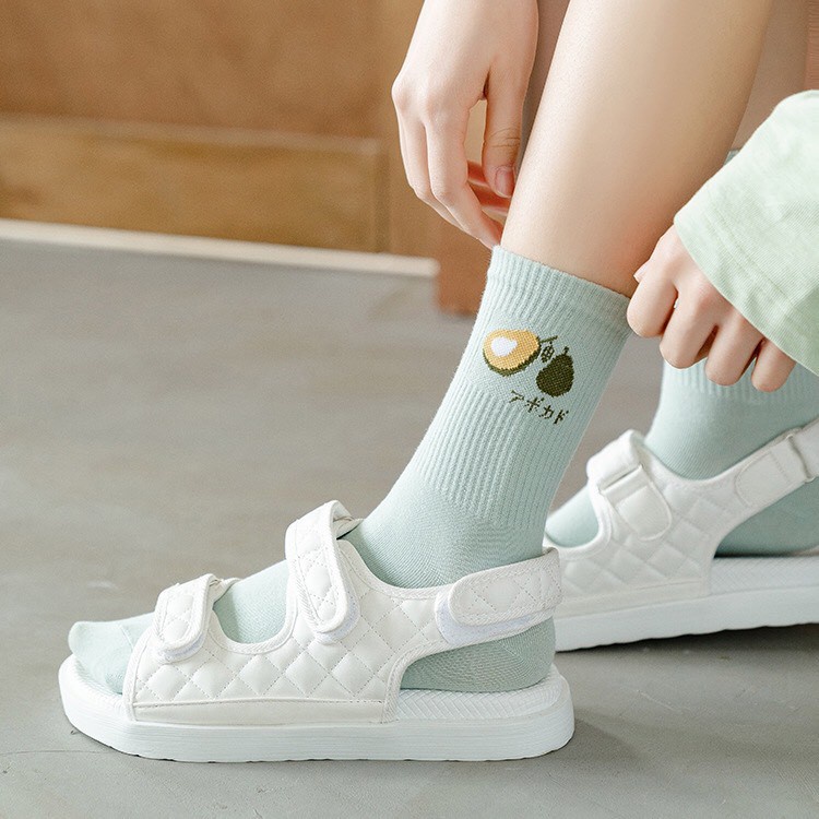 Tất vớ cao cổ nữ hình quả bơ vintage dể thương trẻ trung phong cách Hàn quốc Freesize