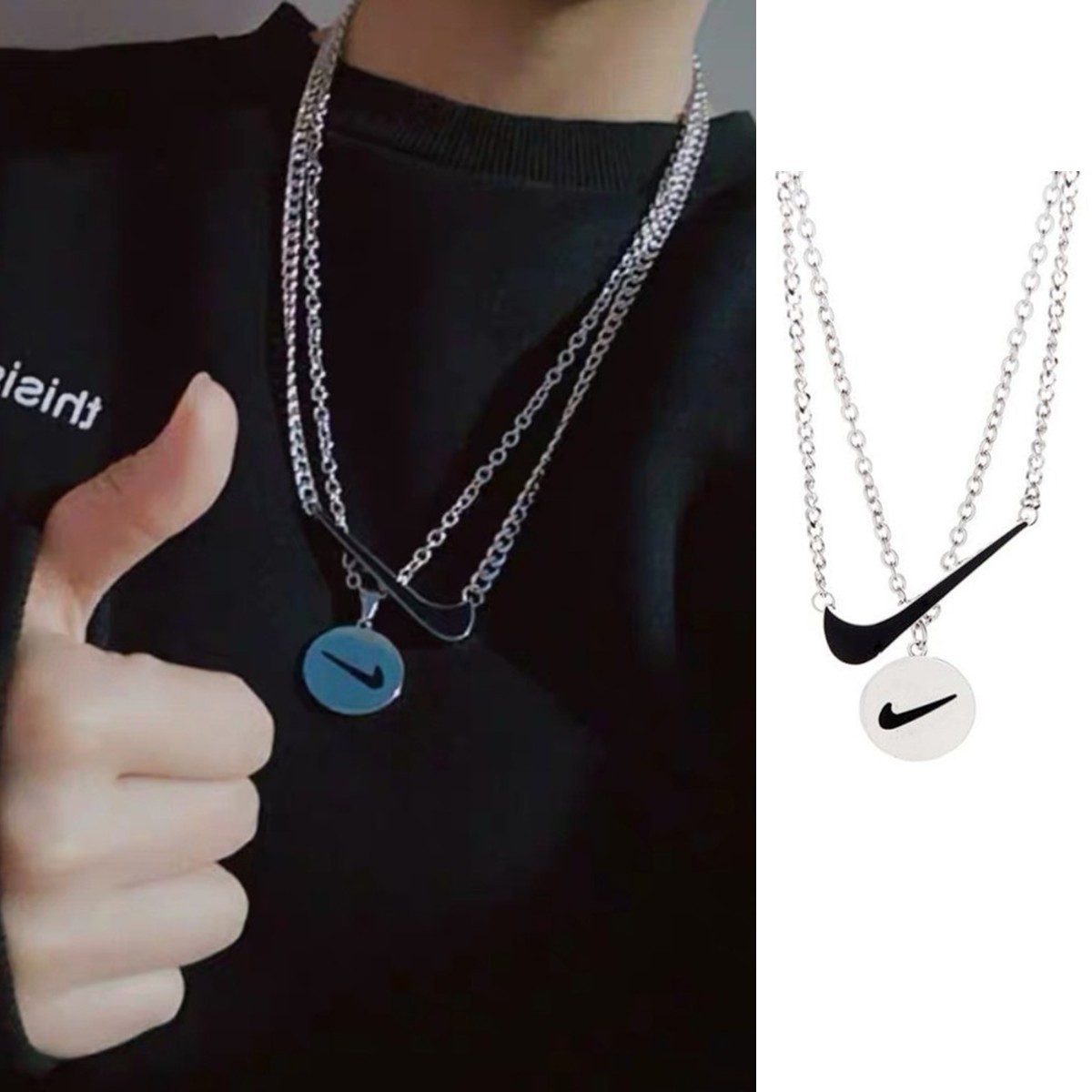 Dây chuyền mặt logo nike kiểu dáng tròn thời trang