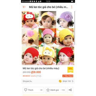 Combo 5 mũ tóc giả, 5 mũ bím tóc