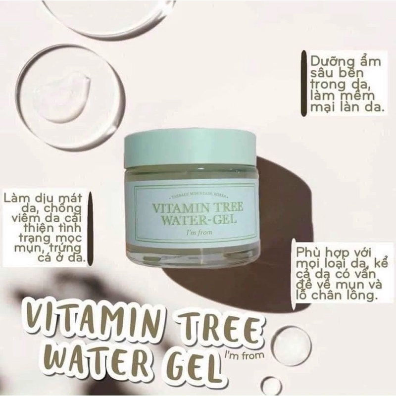 Gel dưỡng ẩm sáng da I’m From Vitamin Tree Water Gel