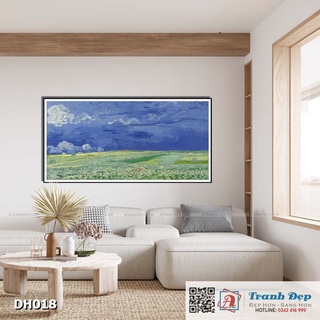 Tranh canvas - wheat field under clouded sky - vincent van gogh - dh018