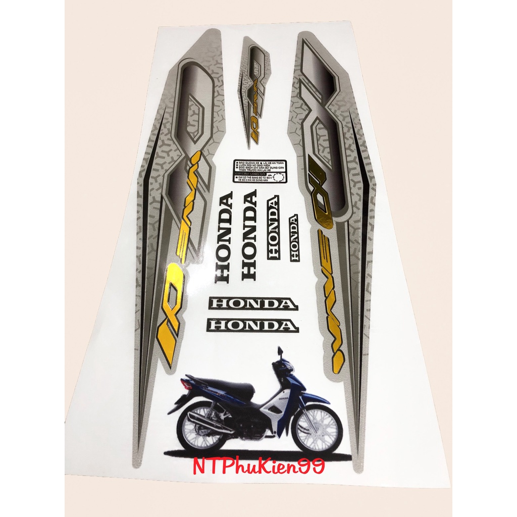 Tem Wave Zin GHÉP CROM  Dán cho Wave 50cc-100cc-110cc -Chống Bong Chống Phai Màu