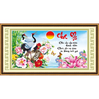 Tranh thêu Cha Mẹ 53480 hãng Ailuo