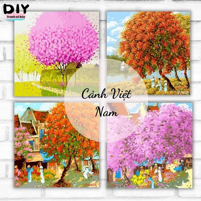 Tranh tô màu số hóa DIY Các mẫu tranh cảnh Việt Nam đẹp nhất