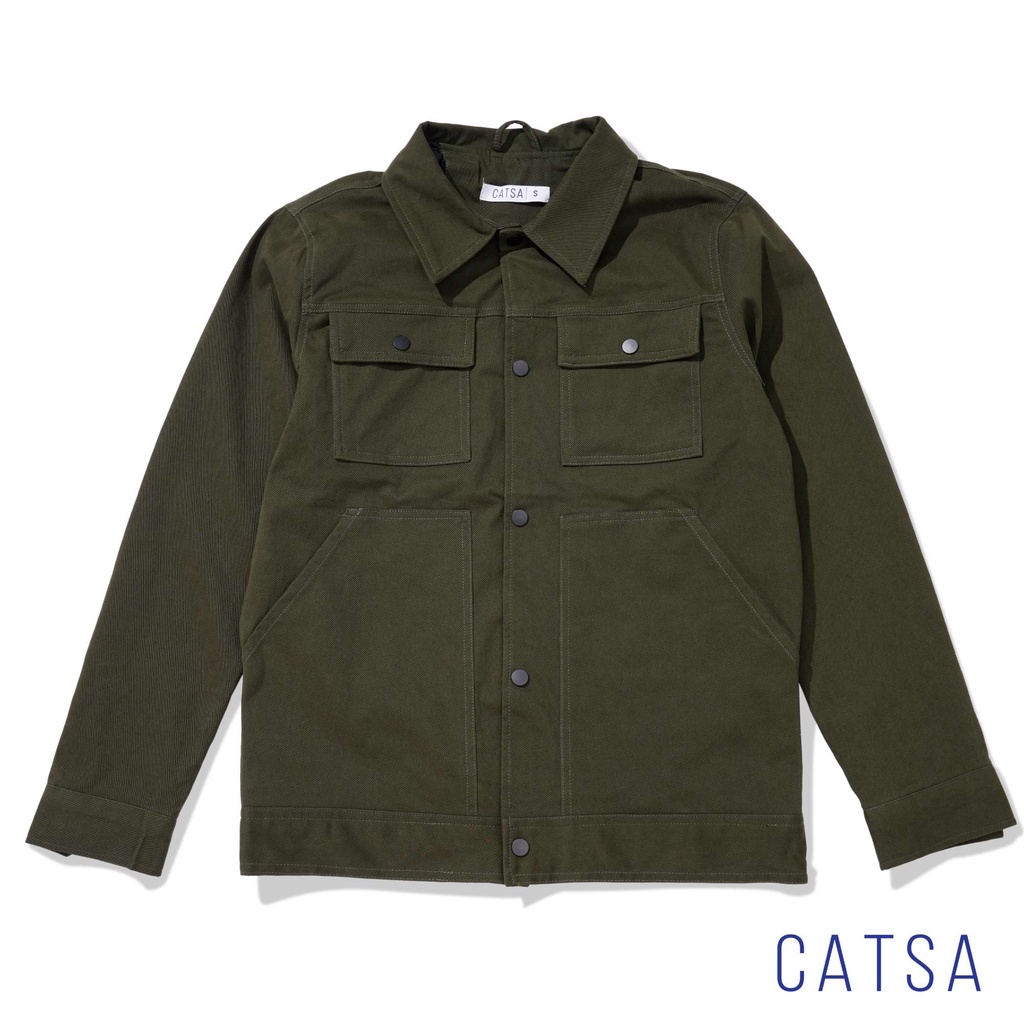 Áo khoác kaki CATSA, Jacket nam phong cách trẻ trung basic AKJ040