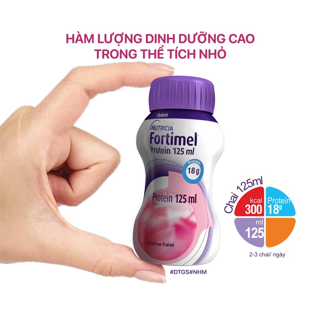 Fortimel protein Nutricia dạng nước dành cho người có nhu cầu dinh dưỡng cao 1 lốc 4 chai 125ml