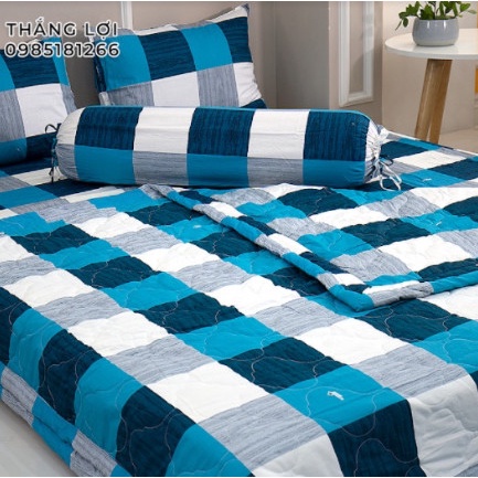 Drap Cotton 100% Thắng Lợi chính hãng Mẫu  Ô vuông lý IN LOGO THẮNG LỢI vệ sinh dễ dàng.