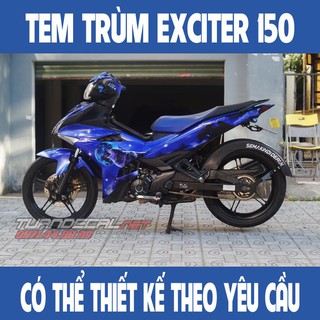 Tem Trùm Exciter 150 Sói Xanh Đẹp - Đổi màu theo yêu cầu