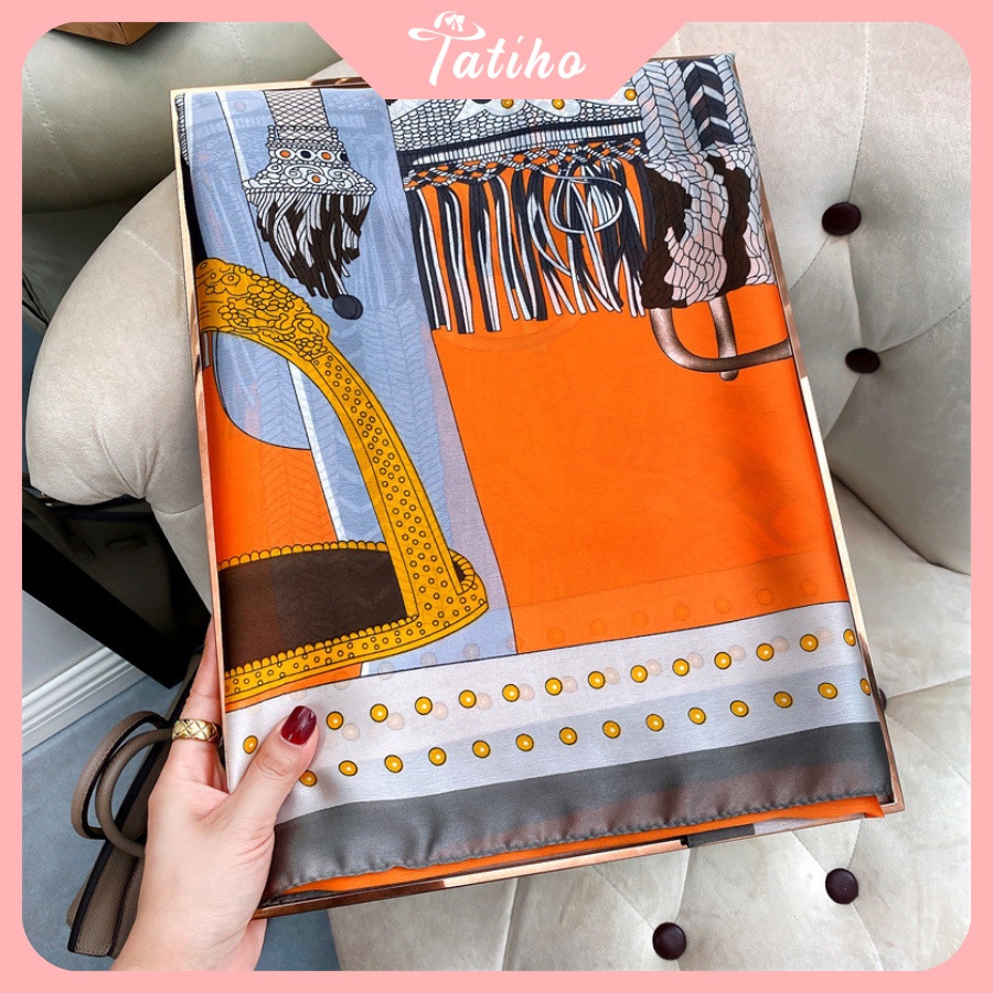 [Hàng Xịn, Giá Tốt] Khăn Choàng Quàng Cổ Lụa Cao Cấp Yên Ngựa Sang Trọng - Chất Liệu Silk  - 90x180cm - Mã KS015